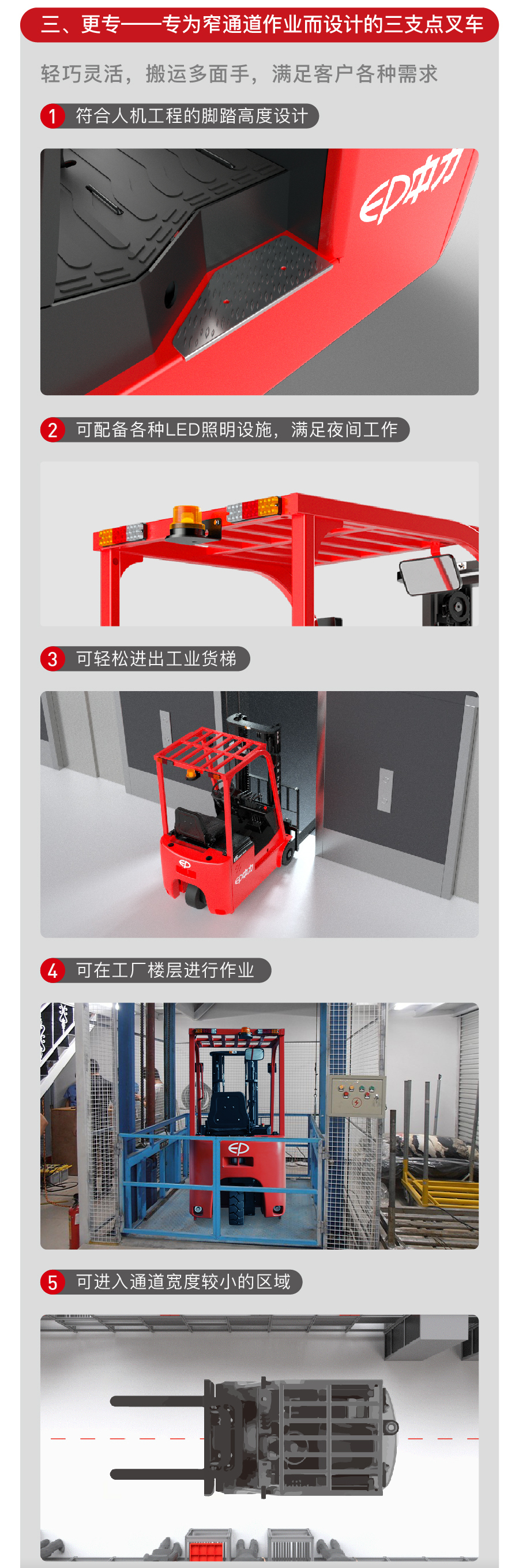 1.5噸三支點(diǎn)平衡重式電動(dòng)叉車EFS151